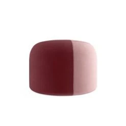 Potiron Paris Poufs Pouf Rond En Velours Bicolore Rouge -Fauteuils Shop pouf rond en velours bicolore rouge 3