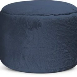 Sitting Point Poufs Pouf Rond Fausse Fourrure Douce Bleu Diamètre 50x30cm -Fauteuils Shop pouf rond fausse fourrure douce bleu diametre 50x30cm 3