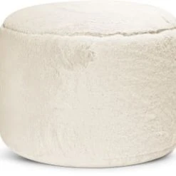 Sitting Point Poufs Pouf Rond Fausse Fourrure Douce Moutarde Diamètre 50x30cm -Fauteuils Shop pouf rond fausse fourrure douce taupe beige 50x30cm 5