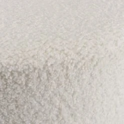 MACABANE Poufs Pouf Rond Tissu Bouclette Blanc Pieds Croisés Métal Noir -Fauteuils Shop pouf rond tissu bouclette blanc pieds croises metal noir 4