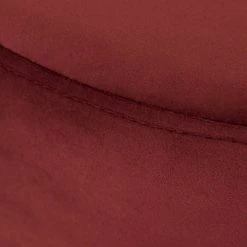 MACABANE Poufs Pouf Rond Tissu Velours Bordeaux Pieds Métal -Fauteuils Shop pouf rond tissu velours bordeaux pieds metal 2