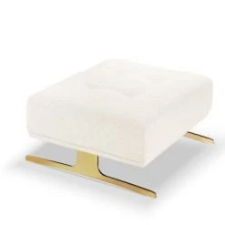 Micadoni Home Poufs Pouf Tissu Structuré Beige Clair -Fauteuils Shop pouf tissu structure beige clair 2