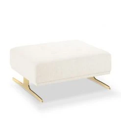 Micadoni Home Poufs Pouf Tissu Structuré Beige Clair