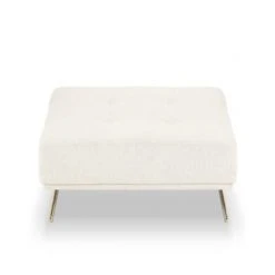 Micadoni Home Poufs Pouf Tissu Structuré Beige Clair -Fauteuils Shop pouf tissu structure beige clair 3