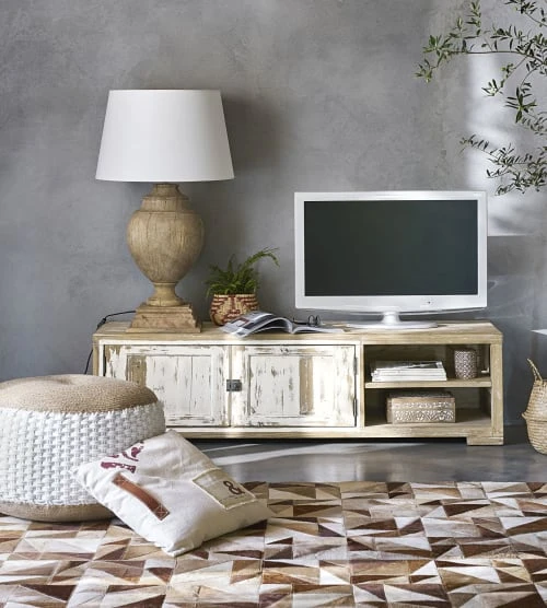 Pouf tressé en jute et coton blanc 30x60cm Maisons Du Monde Poufs Pouf Tressé En Jute Et Coton Blanc 30x60cm -Fauteuils Shop pouf tresse en jute et coton blanc 30x60cm 1000 13 16 169469 10