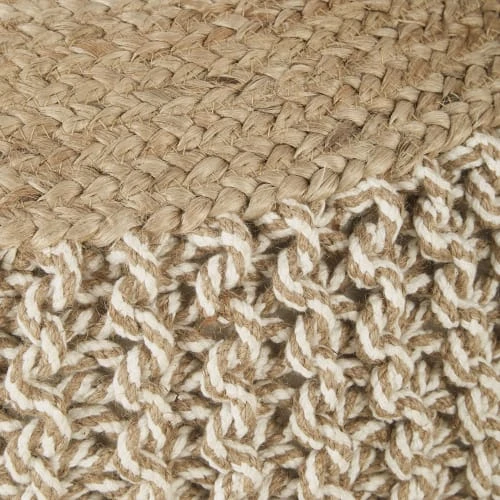 Pouf tressé en jute et coton marron et écru Maisons Du Monde Poufs Pouf Tressé En Jute Et Coton Marron Et écru -Fauteuils Shop pouf tresse en jute et coton marron et ecru 1000 5 35 222501 2