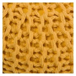 Rendez Vous Déco Poufs Pouf Tricot Rond En Coton Jaune Moutarde -Fauteuils Shop pouf tricot rond en coton jaune moutarde 2