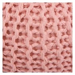 Rendez Vous Déco Poufs Pouf Tricot Rond En Coton Rose Poudré -Fauteuils Shop pouf tricot rond en coton rose poudre 3