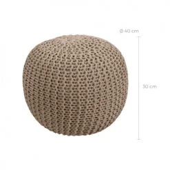 Rendez Vous Déco Poufs Pouf Tricot Rond En Coton Taupe 3 Rendez Vous Déco Poufs Pouf Tricot Rond En Coton Taupe -Fauteuils Shop pouf tricot rond en coton taupe 3