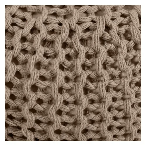 Pouf tricot rond en coton taupe Rendez Vous Déco Poufs Pouf Tricot Rond En Coton Taupe -Fauteuils Shop pouf tricot rond en coton taupe 4