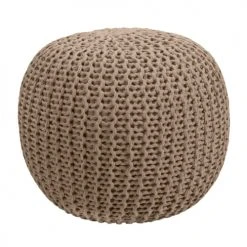 Rendez Vous Déco Poufs Pouf Tricot Rond En Coton Taupe 5 Rendez Vous Déco Poufs Pouf Tricot Rond En Coton Taupe -Fauteuils Shop pouf tricot rond en coton taupe 5