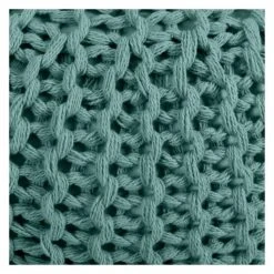 Rendez Vous Déco Poufs Pouf Tricot Rond En Coton Vert Céladon -Fauteuils Shop pouf tricot rond en coton vert celadon 4