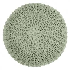 Rendez Vous Déco Poufs Pouf Tricot Rond En Coton Vert Clair 2 Rendez Vous Déco Poufs Pouf Tricot Rond En Coton Vert Clair -Fauteuils Shop pouf tricot rond en coton vert clair 2