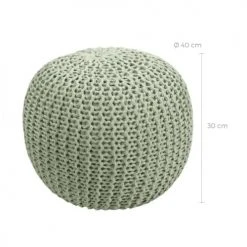 Rendez Vous Déco Poufs Pouf Tricot Rond En Coton Vert Clair 3 Rendez Vous Déco Poufs Pouf Tricot Rond En Coton Vert Clair -Fauteuils Shop pouf tricot rond en coton vert clair 3