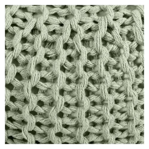 Pouf tricot rond en coton vert clair Rendez Vous Déco Poufs Pouf Tricot Rond En Coton Vert Clair -Fauteuils Shop pouf tricot rond en coton vert clair 4