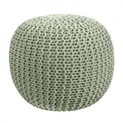 Rendez Vous Déco Poufs Pouf Tricot Rond En Coton Vert Clair 5 Rendez Vous Déco Poufs Pouf Tricot Rond En Coton Vert Clair -Fauteuils Shop pouf tricot rond en coton vert clair 5