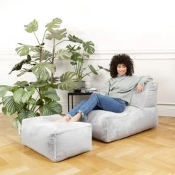 Sitting Point Poufs Repose-pied D'intérieur Aspect Fourrure Gris Clair 55x65x35cm -Fauteuils Shop repose pied d interieur aspect fourrure gris clair 55x65x35cm 2