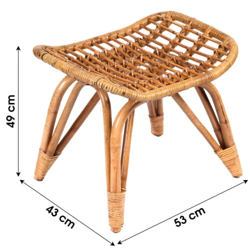 Repose pied en rotin Wadiga Repose-pieds Repose Pied En Rotin -Fauteuils Shop repose pied en rotin 2