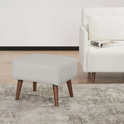 Repose-pieds en tissu bouclette pieds bois foncé gris clair Drawer Repose-pieds En Tissu Bouclette Pieds Bois Foncé Gris Clair -Fauteuils Shop repose pieds en tissu bouclette pieds bois fonce gris clair 5