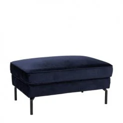 Drawer Repose-pieds En Velours Bleu Marine -Fauteuils Shop repose pieds en velours bleu marine 2