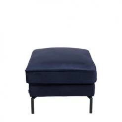 Drawer Repose-pieds En Velours Bleu Marine -Fauteuils Shop repose pieds en velours bleu marine 3