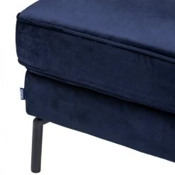 Drawer Repose-pieds En Velours Bleu Marine -Fauteuils Shop repose pieds en velours bleu marine 4