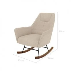 Rendez Vous Déco Fauteuils Rocking-chair Beige Effet Laine Bouclette En Tissu 2 Rendez Vous Déco Fauteuils Rocking-chair Beige Effet Laine Bouclette En Tissu -Fauteuils Shop rocking chair beige effet laine bouclette en tissu 2