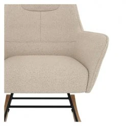 Rendez Vous Déco Fauteuils Rocking-chair Beige Effet Laine Bouclette En Tissu 4 Rendez Vous Déco Fauteuils Rocking-chair Beige Effet Laine Bouclette En Tissu -Fauteuils Shop rocking chair beige effet laine bouclette en tissu 4