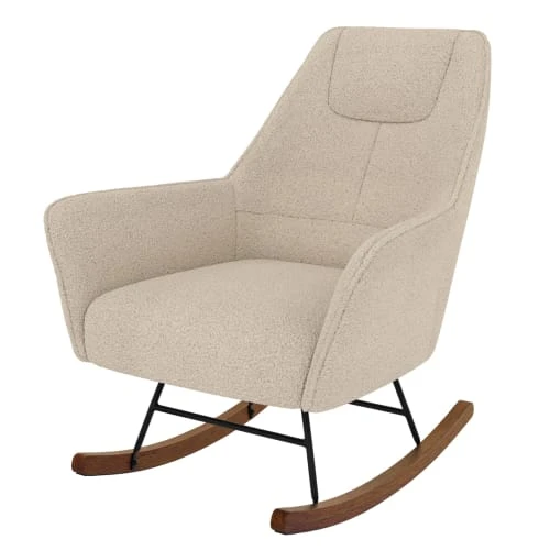 Rocking-chair beige effet laine bouclette en tissu Rendez Vous Déco Fauteuils Rocking-chair Beige Effet Laine Bouclette En Tissu -Fauteuils Shop rocking chair beige effet laine bouclette en tissu