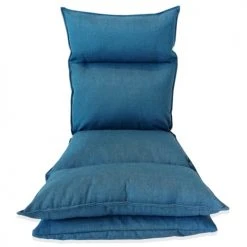 Mobili Rebecca Fauteuils Siège De Sol Rembourré En Métal Et Polyester Bleu Foncé